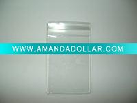 Wholesale clear soft plastic name punch vertical badge id card holder