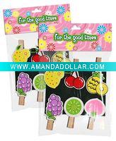 Wholesale lovely wooden paper clips/shapes of fruit
