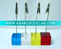 Wholesale Square shaped resion memo and name card clip