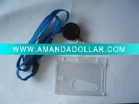 badge reel with card holder