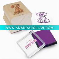 Wholesale wooden stamp with ink pad