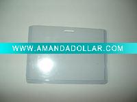 Wholesale business fashion clear plastic horizontal badge holder name card case
