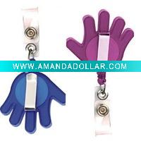 hand shape retractable badge reel