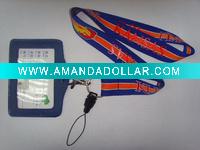 Leather ID card Lanyard
