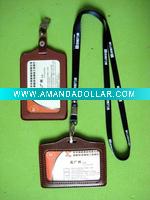 Wholesale bonded leather safety tag badge holder