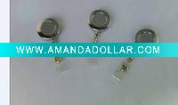 Wholesale rigid plated silver coat id retractable badge holder