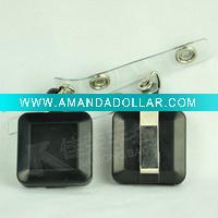 Wholesale Black square Retractable ID card reel