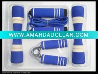 Wholesale Fitness set(jump rope, dumbbell,grip device)