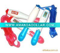 Electronic counting jumping rope