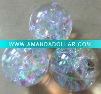 Wholesale 103mm Flash bouncing ball with rainbow ribbon