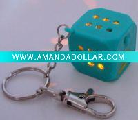 Wholesale Plastic dice with keychain