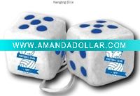 Plush dice, fuzzy dice