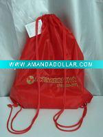 Wholesale Red Promotion Nylon Drawstring bag