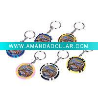 Wholesale 11.5g eight stripe sticker chip with keychain