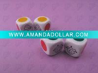 Wholesale Plastic dice with printing pattern