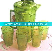 Plastic water jug with four cup SM8282