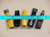 Zipper Neoprene Beer Cooler Cover with sharkskin base