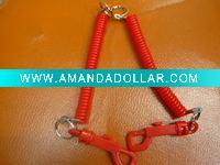 plastic spiral bungee cord key chain