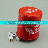The leather dice shaker with dice