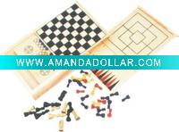 4 in 1 wooden game