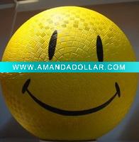 Wholesale 8.5" rubber playground ball ( smile pic)