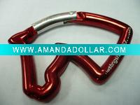 red metal carabiner