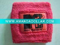 Wholesale orange color terry cotton wristband