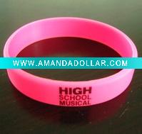 Wholesale kinds colour silks-screen printed silicon rubber wristbands