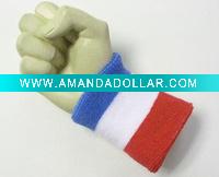 stripes color terry wristband