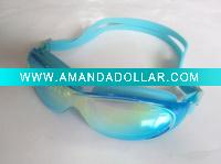 Wholesale Professional Silicone Sports Swimming Goggles with mirror coated lens