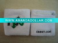 Wholesale zipper wristband ,embroidery wristband