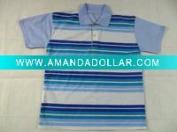 polyester Yarn-dyed strip t-shirt
