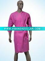 Disposable nonwoven kimono with belt