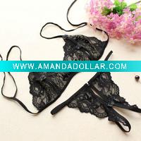 Wholesale black bikini type sexy lingerie, sleeping suit, sex nightclothes
