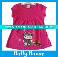 Wholesale girl's long style t shirt