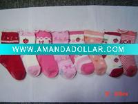 Wholesale 100% cotton baby socks B-S-74002