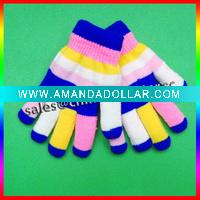 two layers children knitted gloves