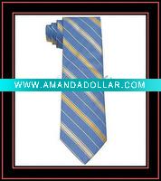 Wholesale stripe 100% jacquard silk & microfiber business necktie