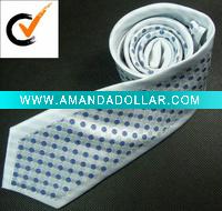 Silk Like Bordered Polyester Necktie