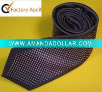 Silk Like Bordered Polyester Necktie