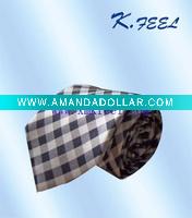 Customized check silk tie