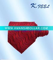 men's young red silk necktie