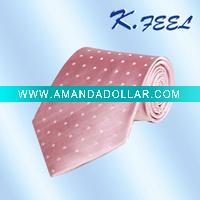 Wholesale Hot selling bright pink polyester tie
