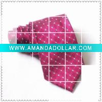 red and white fashion polyester woven necktie
