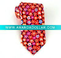 Wholesale 100% polyester flower necktie