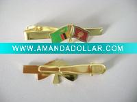 Wholesale custom gold plated flag tie clip