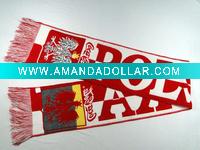 Wholesale tatting acrylic jacquard scarves, football scarves, soccer scarves