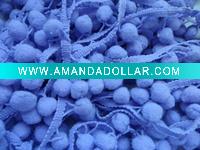 Wholesale High-elastic polyester colorful pompon for home & garment accessories.