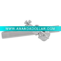 Wholesale Newest Zinc Alloy Tie Clips with Violin
