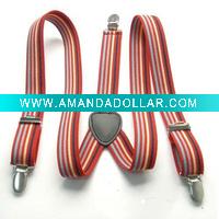 Colourful Three Suspender with Metal Adjustable Clip